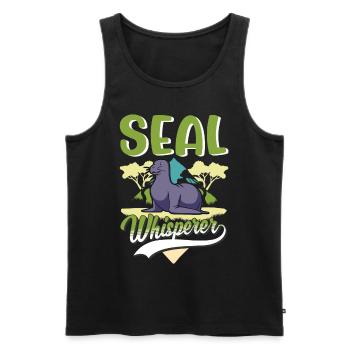 Robbenflüsterer Seerobbe Robbe Seehund - Männer Premium Bio Tank Top - Schwarz - Vorne - AI Model Male 178 light (178cm)