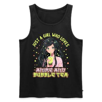 Just a girl who loves Anime and Boba Bubble Tea - Männer Premium Bio Tank Top - Schwarz - Vorne - Michal (187cm)