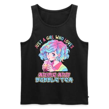 Just a girl who loves Anime and Boba Bubble Tea - Männer Premium Bio Tank Top - Schwarz - Vorne - Michal (187cm)