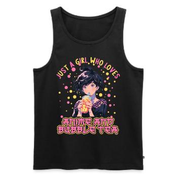Just a girl who loves Anime and Boba Bubble Tea - Männer Premium Bio Tank Top - Schwarz - Vorne - Michal (187cm)