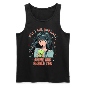 Just a girl who loves Anime and Boba Bubble Tea - Männer Premium Bio Tank Top - Schwarz - Vorne - Michal (187cm)