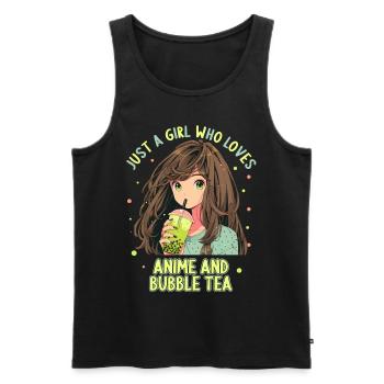 Just a girl who loves Anime and Boba Bubble Tea - Männer Premium Bio Tank Top - Schwarz - Vorne - Michal (187cm)