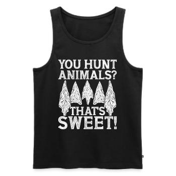 Pfeilspitzen Speerspitze Arrowhead Hunter - Männer Premium Bio Tank Top - Schwarz - Vorne - Michal (187cm)