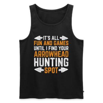 Pfeilspitzen Speerspitze Arrowhead Hunter - Männer Premium Bio Tank Top - Schwarz - Vorne - Michal (187cm)