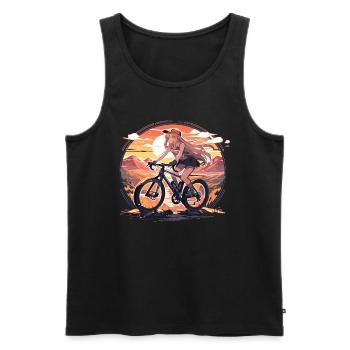 Gravel Bike Gravel Bikes Gravel Girls - Débardeur bio Premium Homme - noir - Devant - AI Model Male 178 light (178cm)