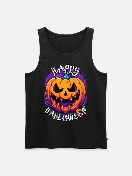 Läskig-rolig Halloween popkonst Glad Halloween - Ekologisk premium tanktopp herr - svart