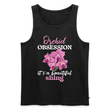 Orchid Obsession It's A Beautiful Shing Orchideen - Männer Premium Bio Tank Top - Schwarz - Vorne - AI Model Male 178 light (178cm)