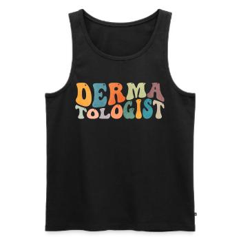 Groovy Dermatologist Dermatology Skin Care - Men's Premium Organic Tank Top - black - Front - AI Model Male 178 light (178cm)