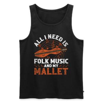 Dulcimer All I Need Is Folk Music And My Mallet - Männer Premium Bio Tank Top - Schwarz - Vorne - AI Model Male 178 light (178cm)