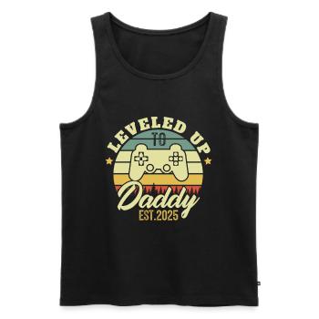 Leveled up to Daddy 2025 Dad gift 2025 - Men's Premium Organic Tank Top - black - Front - AI Model Male 178 light (178cm)