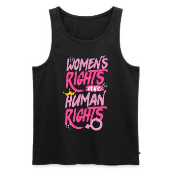 Feminist Women's Rights Are Human - Männer Premium Bio Tank Top - Schwarz - Vorne - Michal (187cm)