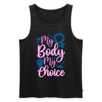 Feminist My Body My Choice - Men's Premium Organic Tank Top - black - Front - Michal (187cm)