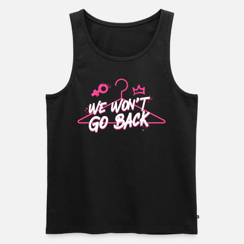 Feminist We Won't Go Back - Männer Premium Bio Tank Top - Schwarz