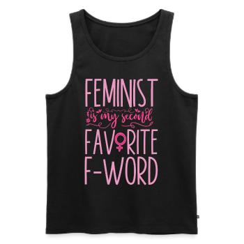 Feminist Feminist Is My Second - Men's Premium Organic Tank Top - black - Front - Michal (187cm)