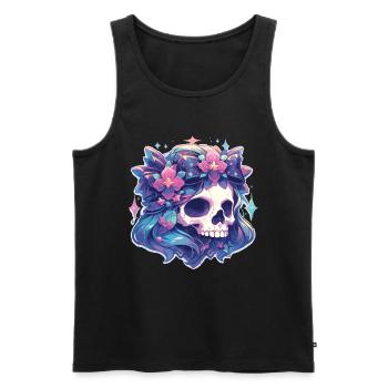 Totenkopf - Männer Premium Bio Tank Top - Schwarz - Vorne - Michal (187cm)