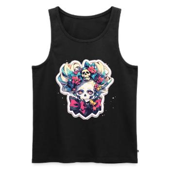 Totenkopf - Männer Premium Bio Tank Top - Schwarz - Vorne - Michal (187cm)