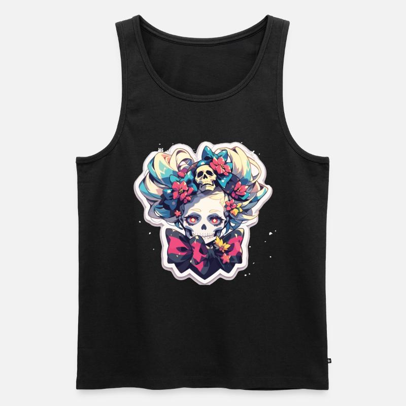 Totenkopf - Männer Premium Bio Tank Top - Schwarz