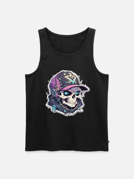 Totenkopf - Männer Premium Bio Tank Top - Schwarz