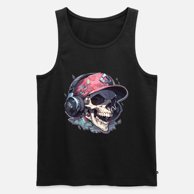 Totenkopf - Männer Premium Bio Tank Top - Schwarz
