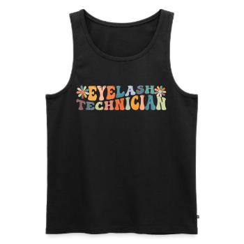Groovy Wimperntechnikerin Lash Tech Kosmetikerin - Männer Premium Bio Tank Top - Schwarz - Vorne - AI Model Male 178 light (178cm)