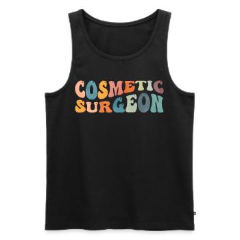 Groovy Cosmetic Surgeon Plastic Surgeon - Men's Premium Organic Tank Top - black - Front - Michal (187cm)