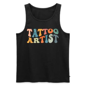 Groovy Tattoo Artist Tätowierer Tätowieren - Männer Premium Bio Tank Top - Schwarz - Vorne - AI Model Male 178 light (178cm)