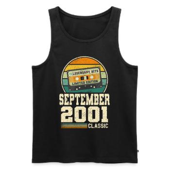 22. Geburtstag September Jahrgang 2001 Vintage - Männer Premium Bio Tank Top - Schwarz - Vorne - Michal (187cm)