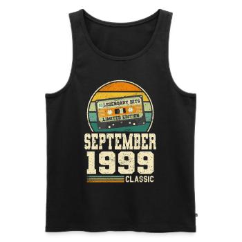 24th Birthday September Vintage 1999 Vintage - Men's Premium Organic Tank Top - black - Front - Michal (187cm)