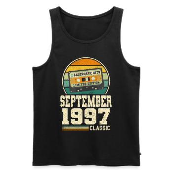 26. Geburtstag September Jahrgang 1997 Vintage - Männer Premium Bio Tank Top - Schwarz - Vorne - Michal (187cm)