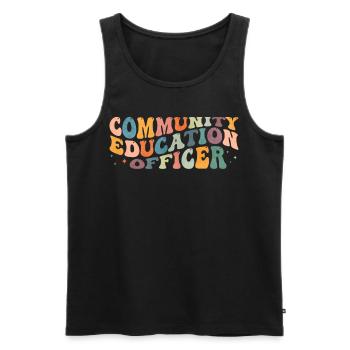 Groovy Community Education Officer Dienstleistunge - Männer Premium Bio Tank Top - Schwarz - Vorne - AI Model Male 178 light (178cm)