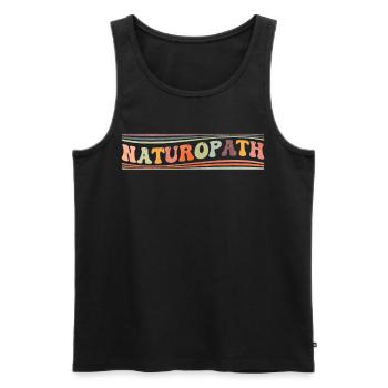 Groovy Naturopath Naturopathic Naturhe - Men's Premium Organic Tank Top - black - Front - AI Model Male 178 light (178cm)