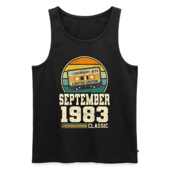 40th Birthday September Vintage 1983 Vintage - Men's Premium Organic Tank Top - black - Front - Michal (187cm)