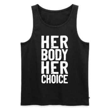 Feminist Her Body Her Choice - Männer Premium Bio Tank Top - Schwarz - Vorne - AI Model Male 178 light (178cm)