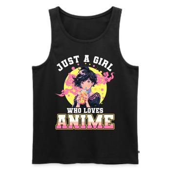 Just a girl who loves Anime - Men's Premium Organic Tank Top - black - Front - Michal (187cm)