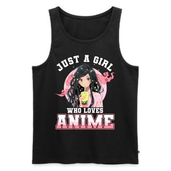 Just a girl who loves Anime - Men's Premium Organic Tank Top - black - Front - Michal (187cm)
