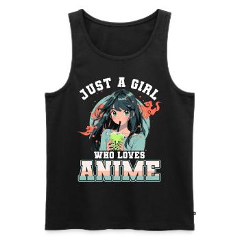 Just a girl who loves Anime - Men's Premium Organic Tank Top - black - Front - Michal (187cm)