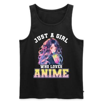 Just a girl who loves Anime - Men's Premium Organic Tank Top - black - Front - Michal (187cm)