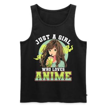 Just a girl who loves Anime - Men's Premium Organic Tank Top - black - Front - Michal (187cm)