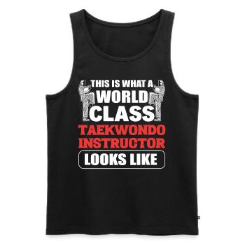 This Is What A World Class Taekwondo Instructor - Men's Premium Organic Tank Top - black - Front - AI Model Male 178 light (178cm)
