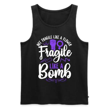 Feminist Not Fragile Like A Flower - Men's Premium Organic Tank Top - black - Front - Michal (187cm)