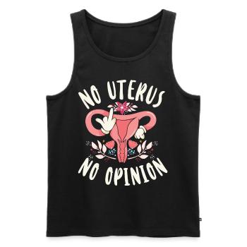 Féministe Pas d’utérus Pas d’opinion - Débardeur bio Premium Homme - noir - Devant - AI Model Male 178 light (178cm)