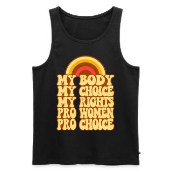Feminist My Body My Choice My - Männer Premium Bio Tank Top - Schwarz - Vorne - Michal (187cm)