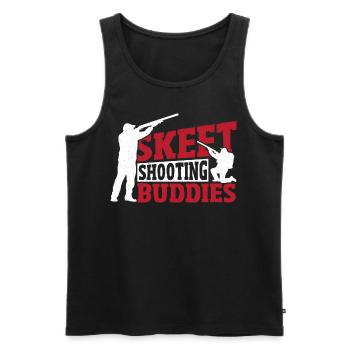 Skeet Shooting Buddies Skeet Shooter Clay Target - Débardeur bio Premium Homme - noir - Devant - AI Model Male 178 light (178cm)