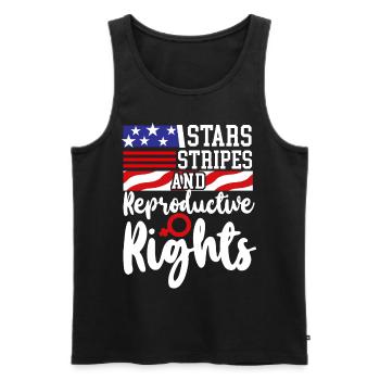 Feminist Stars Stripes & - Männer Premium Bio Tank Top - Schwarz - Vorne - AI Model Male 178 light (178cm)