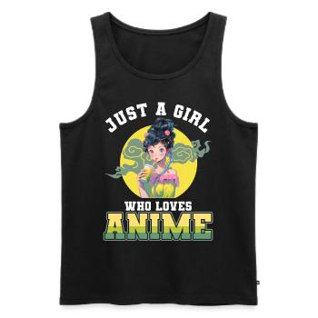 Just a girl who loves Anime - Men's Premium Organic Tank Top - black - Front - Michal (187cm)