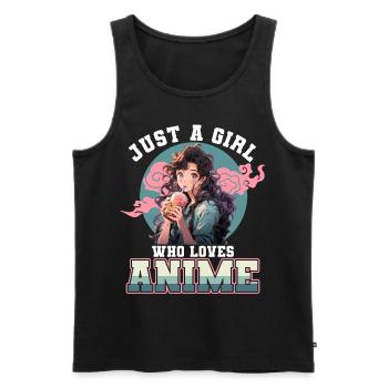 Just a girl who loves Anime - Men's Premium Organic Tank Top - black - Front - Michal (187cm)
