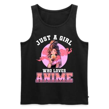 Just a girl who loves Anime - Men's Premium Organic Tank Top - black - Front - Michal (187cm)