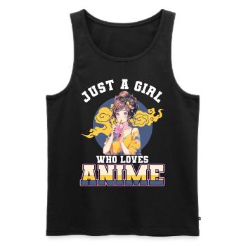 Just a girl who loves Anime - Men's Premium Organic Tank Top - black - Front - Michal (187cm)