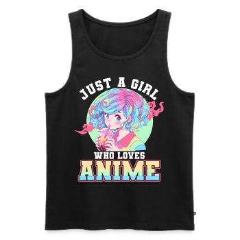 Just a girl who loves Anime - Men's Premium Organic Tank Top - black - Front - Michal (187cm)