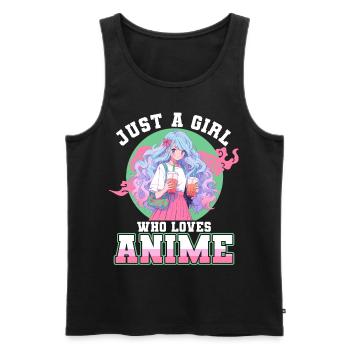 Just a girl who loves Anime - Men's Premium Organic Tank Top - black - Front - Michal (187cm)